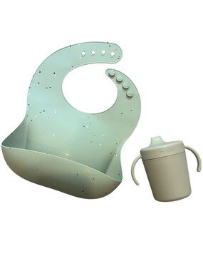Mushie bib and sippy cup bundle